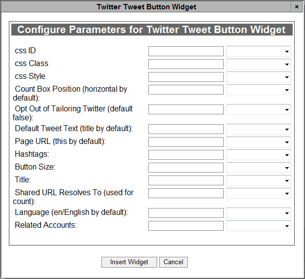 Configure Parameters for Twitter Tweet Button Widget_Dialog Box-6.8